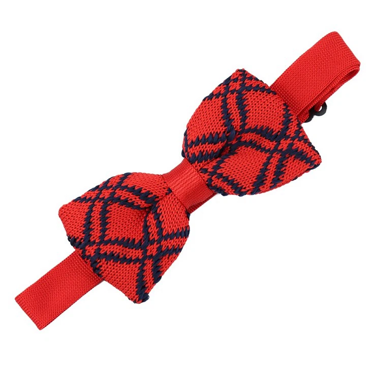 Burgundy Knitted Bow Tie